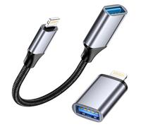 USB to Lightning Adapter 2Pack, Lightning to USB Adapter Cable lightning Male to USB Female usb 3.0 OTG Adapter for iPhone 14 13 12 11 Pro Max/iPad Pro, Supports usb Flash Drives, Keyboards, Cameras