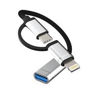 USB to Lightning Adapter OTG Cable USB-A Female Type C Male 3.0 Converter Thunderbolt Port Cord for Apple for iPhone15 Pro Max for iPad 10 Air4/5 Mini6 Pro 12.9 MacBook compatible
