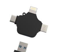 USB to Lightning Micro USB Type C(3in1) OTG Adapter compatible for Samsung for Apple for iPhone15 14 13 12 Pro Max Plus for iPad Air Camera Card Reader Keyboard Mouse Flash Drive Android Accessories