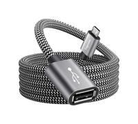 USB to Micro USB Adapter Cable 6 Feet, Micro USB Male to USB Female 2.0 OTG On-The-Go Cable Converter Connector, Nylon Braided, Aluminum Shells for S7 LG, Flash Drive, Mouse, Keyboard, Game Controller