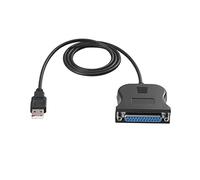 Usb To Printer Db25 25-Pin Parallel Port Cable Adapter - Black Bi-directional Parallel Interface Communication USB to 25 Pin DB25 Parallel Printer Cable Adapter Cord Converter