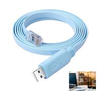 USB to RJ45 Console Cable, RS232 Console Cable 6Ft/1.8m with PL2303RA Chip Compatible with Cisco, Huawei, JUNIPER, 3COM Routers/Switches, RS232 Serial Communication, Windows, MAC, Linux, (Blue)