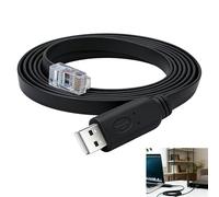 USB to RJ45 Console Cable, RS232 Console Cable 6Ft/1.8m with PL2303RA Chip Compatible With Cisco Huawei JUNIPER 3COM Routers & Switches, RS232 Serial Communication for Windows, MAC, Linux, (Black)