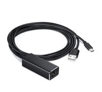 USB to RJ45 LAN Network Adapter, with USB 2.0 Power Cord for Power Supply, 10/100Mbps Micro USB Ethernet Adapter, USB LAN Adapter for Chromecast Fire TV Stick/Home Mini/Ultra/Audio