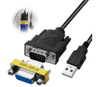 USB to RS232 Adapter with with CH340 Chipset USB2.0 Male to RS232 Female DB9 Serial 9 Pin Converter Cable 2m/6ft USB to RS232 Serial Adapter for Windows XP Windows Vista7 8 10 Mac OS 8.6 Above Linux