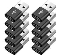 USB to USB C Adapter 10 Pack,USB C Female to A Male Car Charger,Type C Converter for iPhone 16 16e Pro Max,15 14 13 12 Plus,Apple Watch,Airpods,Compatible for Nintendo Switch,Samsung Galaxy S25