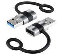 USB to USB C Adapter 2 Pack 10Gbps USBC to USB Adaptor Type C Female to A Male Converter Charger with Anti-lost Loop Fast Charging Data Transfer for iPhone 17/16/15 Pro Max/iPad/AirPods/Galaxy S23 S24