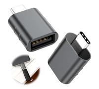 USB to USB C Adapter 2 Pack, USB-C Male to USB3.2 Female Adapter Aluminum High-Speed Data Transfer USB C to USB Adapter Compatible with MacBook Pro after 2016 Type-C Smartphone and Tablet(Gray)