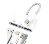 USB to USB C Adapter(3in1)OTG Cable Splitter Compatible with Samsung S25 for iPhone 17 16 15 Pro Max Type C Converter Charging Dual Multiport Port Adaptor for Apple MacBook Dongle 3.0 for ipad Digital