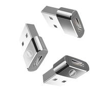 USB to USB C Adapter, 3PCS Type C Female to A Male Charger Cable Converter, usb C to usb A for Apple MacBook,iPhone 12 13 14 15 Max Pro,Airpods,iPad 10 Air 4 5 Mini 6,Galaxy S23 S24 (SILVER)