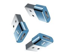 USB to USB C Adapter, 3PCS Type C Female to A Male Charger Cable Converter, usb C to usb A for Apple MacBook,iPhone 12 13 14 15 Max Pro,Airpods,iPad 10 Air 4 5 Mini 6,Galaxy S23 S24 (Light Blue)