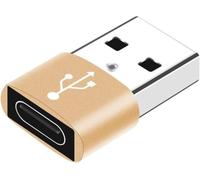 USB to USB C Adapter for i-Phone 16 15, PD 20W USB-C Type C Fast Car Charger Adapter Plug for i-Phone 14, 13, 12, 11, Sam-sung S24, S23, S22 S21 S20 and More, Type C Female to USB A Male (Gold)