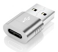 USB to USB C Adapter for i-Phone 16 15, PD 20W USB-C Type C Fast Car Charger Adapter Plug for i-Phone 14, 13, 12, 11, Sam-sung S24, S23, S22 S21 S20 and More, Type C Female to USB A Male (Silver)