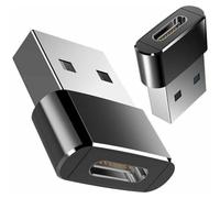 USB to USB C Adapter for i-Phone 16 15, PD 20W USB-C Type C Fast Car Charger Adapter Plug for i-Phone 14, 13, 12, 11, Sam-sung S24, S23, S22 S21 S20 and More, Type C Female to USB A Male (Black)