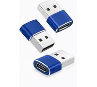 USB to USB C Adapter for i-Phone 16 15, PD 20W USB-C Type C Fast Car Charger Adapter Plug for i-Phone 14, 13, 12, 11, Sam-sung S24, S23, S22 S21 S20 and More, Type C Female to USB A Male (Blue)