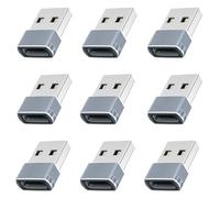 USB to USB C Adapter,USB C Female to A Male Charger Converter 5 Pack Compatible with Apple Watch Ultra iWatch,Phone 16/15/ Pro Max Plus,Pad,S23,Car, Laptop,Charger, Quest Link, etc. (9)