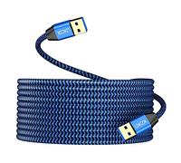 USB to USB Cable 20FT,Durable Braidedfor USB 3.0 Male to Male Type A to Type A Cable Data Transfer Compatible with Hard Drive, Laptop, DVD Player, TV, USB 3.0 Hub, Monitor, Camera, Set Up Box and More