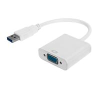 USB to VGA Adapter, USB 3.0 Male to VGA 15-Pin Female Converter, Support 1080 at 60Hz, for Lenovo, for Windows 10, desktop, laptop, PC, monitor, projector, high-definition TV, for Xbox, etc (white)