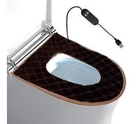USB Toilet Seat Cover | 5-Level Adjustable Warmer - Toilet Seat Pad with Timer - Plug in Design for Cold Weather Elderly Care Bathroom Apartment Hotel Room Vacation