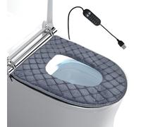 USB Toilet Seat Cover, Heated Adjustable 5 Levels - Toilet Seat Mattress With Timer, Plug-In Design For Cold Weather Care Elderly Bathroom Apartment
