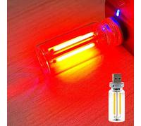 USB Touch Night Light, Touch Control LED Car Interior Atmosphere Lights, DIY Romantic Mini Ceramic LED Glass Bottle Portable Lighting Plug and Play Decorative Atmosphere Light for Car Bedroom(Red)