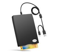 USB Type A/C Floppy Disk Drive - External 3.5 Inch 1.44 MB Reader/Player/Converter Compatible With Windows 11/10/8/7/XP/2000 PC Laptop and Desktop