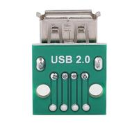 USB Type A Female Socket Board, 10Pcs 2.54mm Pitch, USB Socket Board, Adapter Connector DIP with Standard USB Type A Female Socket, Great for USB Power Supply