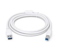 USB Type-B Data Cable Compatible With for Canon PIXMA TS7650i TS7650 i TS 7650i, White 1.5m, Ferrite Choke, Wired Sync, Cabel