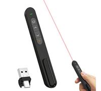 USB & Type-C 2 In 1 Presentation Clickers, 328FT Wireless Presenter Remote Clicker for Powerpoint, 2.4ghz Hyperlink Volume Powerpoint Clicker for Powerpoints Computer Laptop Mac