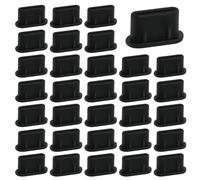 USB Type-C Anti Dust Plugs, 50 PCS USB C Port Dust Plug Covers Soft Silicone USB C Port Dust Cover Black Type-C Charging Port Dust Protector Compatible with Smartphones Tablets Mobile Power Supplies