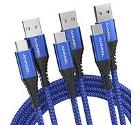 USB Type C Cable, [1M+1M+2M] QC 3.0 Fast Charging USB A to C cable, Nylon Braided C Cable for Samsung Galaxy S21 S20 S10 Plus Note 10 LG Google Pixel Moto etc (Blue)