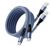 USB Type C Cable (2M 2Pack),Type C Fast Charger Cable Braided Compatible for Samsung Galaxy S22 S21 S20 S10 S9 S8 Plus Note 10 9 8, Google Pixel,LG, Sony Xperia XZ, Huawei P10 P9,Tile blue