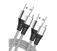 USB Type C Cable, 2Pack[1M+2M] 3A Fast Charging Lead Cord for Samsung Galaxy S20 Plus Ultra A51 A71 A50 A21 A30 A41 A90 5G S10 S10E Xiaomi Redmi Note 8T 9 9S,Moto G7 G8 Power Play (Silver)