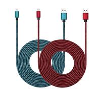 USB Type C Cable 3M with 3A Fast Charging, 2Pack 10ft USB-C Nylon Braided Super Durable Charging Cord Data Sync Compatible with Galaxy S10/S9/S8/Google Pixel/LG/OnePlus/Moto and More (Red + Blue)