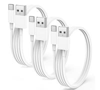 USB Type C Charger Cable 1m 3A Fast Charge, 3 Pack USBA to USBC Car Charging Cable 1m, Quick Charge 3.0 USB Type C Charger Wire White for iPhone 16 15, Samsung Galaxy, Google Pixel, Huawei, Xiaomi