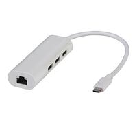USB Type-C Gigabit Network Adaptor with 3 Port USB 3.0 Hub