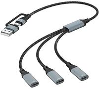 USB Type C HUB Multiple Splitter Adapter OTG Data Transfer 3 Port USB Power Charging Hub Cable Adapter