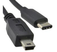 USB Type C Male Plug to MINI B Data Sync & Charge Cable Black 1m