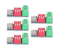 USB Type C PD Trigger Board Module 5 Pack - 100W Power Delivery Decoy Change Board - Supports PD 3.0 and PD 2.0 Protocols - Adjustable Output 5V 9V 12V 20V - Input Range 4V to 22V