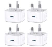 USB Type C Plug Fast Charge,USBC Fast Charger Plug 4 Pack Adaptor UK for iPhone 17 Pro Max Air 16e 16 Plus Pro Max 15 14 13 12 11 SE XR XS 8 Watch iPad Pro Mini Air,USB-C Ports Wall Charging Plugs