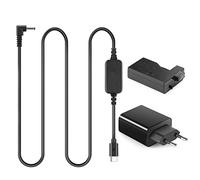 USB Type-C Power Bank Cable DR-E5 DC Coupler LP-E5 Dummy Battery PD Adapter Kit for Canon EOS Rebel XSi T1i 450D 500D Kiss F X2 X3