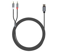 USB Type C To 2 RCA Male Stereo Cable With Digital Chip, USB C To RCA Audio Cable Compatible With iPhone 15 Samsung Huawei Xiaomi LG Pixel Tablet Speaker Car Stereo, 2M Nylon Braided Audio Adapter