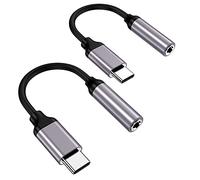 USB Type C to 3.5mm Female Headphone Jack Adapter-2 pa'ck, USB C to Aux Audio Dongle Cable Cord Compatible with Pixel 4 3 2 XL, Samsung Galaxy S21 S20 Ultra S20+ Note 20 10 S10 S9 Plus for iPad Pro