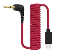 USB Type-C to 3.5mm TRS Microphone Adapter Cable Compatible with Rode Wireless GO 2 / ME/Pro, Hollyland Lark M1 / M2 / MAX / 150 / M1 / MAX Duo Coiled DAC Audio Cord for Android iPhone 15/16/17