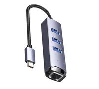 USB/Type C to Ethernet Adapter 5Gbps Data Transmission USB Hubs Integrated Gigabit Ethernet for Operating Systems