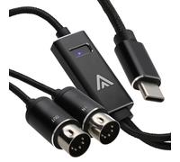 kenable USB-C to MIDI Interface Adapter Cable with MIDI In & Out for Keyboards Drums Music Production Windows 11 MacOS USB Type-C