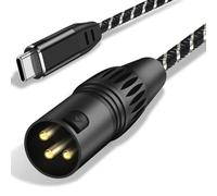 USB Type C to XLR Male Mono Audio Output Cable, USB C to XLR Braided Cable for Speaker, AMP, Mixer, Compatible with Phone 17/16/15/iPad/Laptop and Galaxy S25 Series, Not Support Microphone, 1.8M