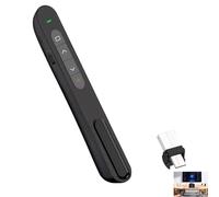 USB & USB-C Clicker for Powerpoint, Presentation Clickers 2 in 1 Wireless Presenter, 2.4GHz Remote with Red Laser, Hyperlink, Volume Control, Compatible with Mac PC Laptop Google Slides Prezi PDF, MS