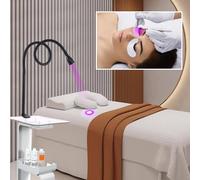 USB UV Light Curing Lamp for Eyelash Extension, UV Lash Lamp with Safety Clip, Eye Patch, Goggles, Foot Switch, 5 W Flexible Gooseneck, 95-400nm, Glue Cured in 2-5 Seconds,Black
