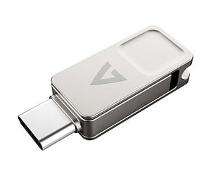 USB V7 128GB TYPE-C+USB 3.2GEN1 SILVER MEMORY